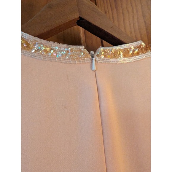 Fabrice Silhoutte Vintage Fringe Beaded Peach Dress size 6 - Picture 13 of 16